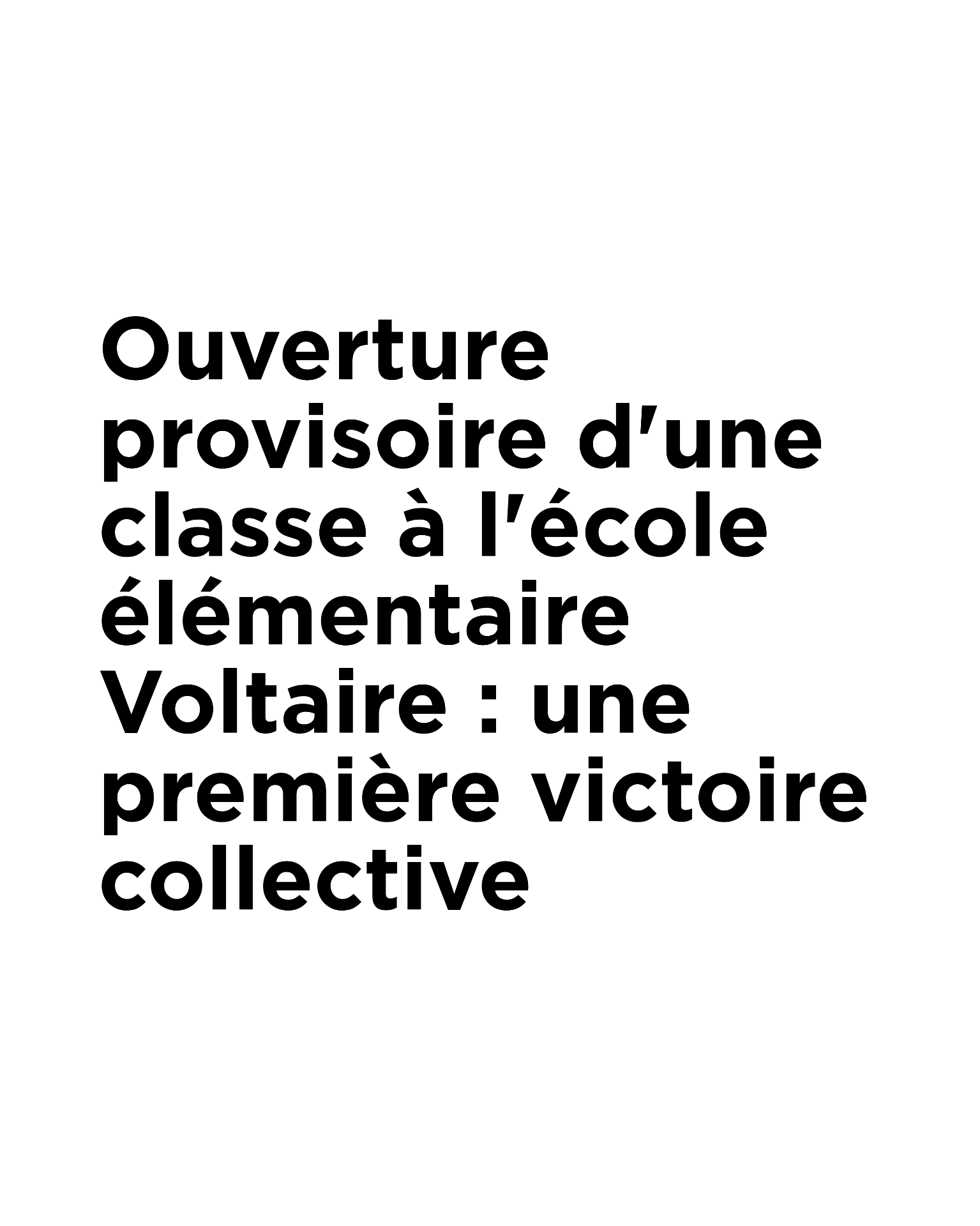 ouverture d'une classe - voltaire