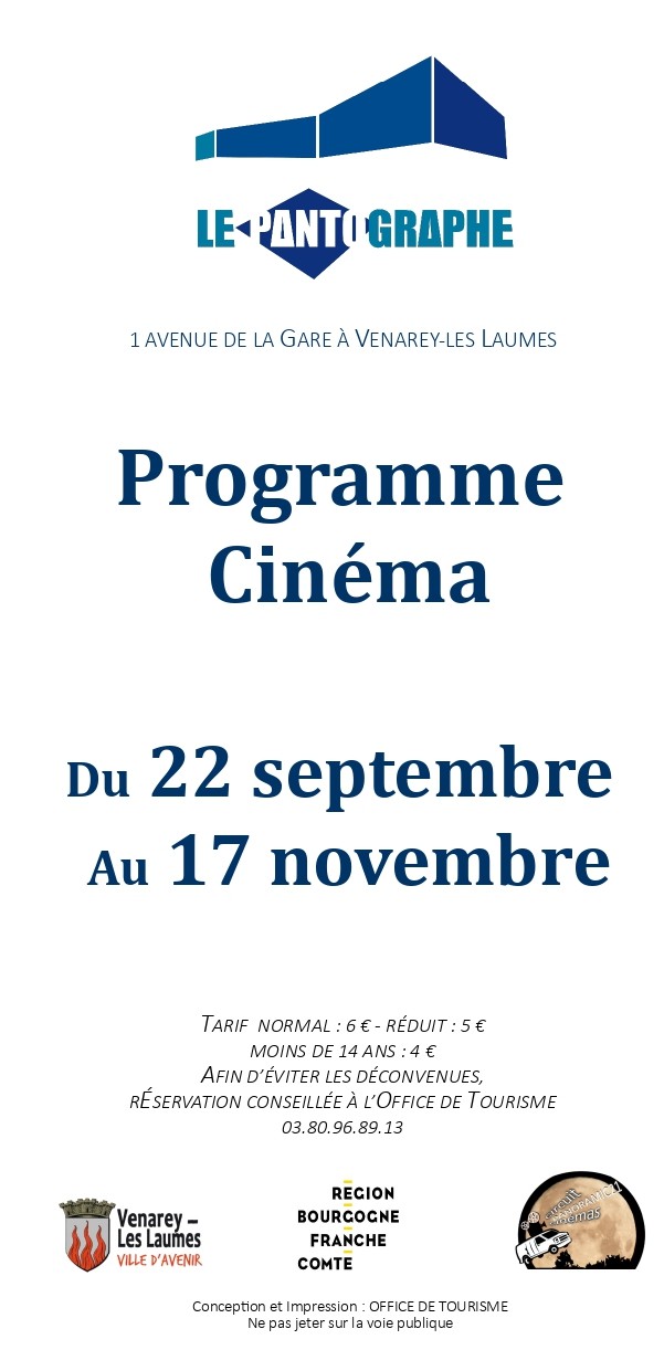 programme du 22 septembre au 17 novembre